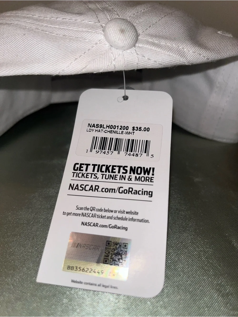 NWT NASCAR Hat - White
